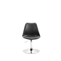 Miniatyrbillede 3 af 4: Sæt med 4 svingbare spisebordsstole i sort plast med justerbar højde og metalben i krom-look 10_0001818 Metall