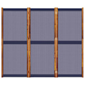 Pikkukuva 3 / 6: Paravent tilanjakaja 3-paneelinen 210 x 180 cm textilene sininen ja puu DEC030761 Blå