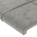 Miniatyrbillede 4 af 5: Sengegavl tilbehør til soveværelse LED-møbel 83 x 16 x 78/88 cm lysegrå velour TDL0201246