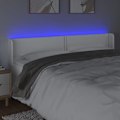 Miniatyrbillede 3 af 4: Hovedgærde - LED - 183x16x78/88 cm - Syntetisk læder hvid - Moderne design - Pletbestandig Vit