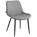 Miniatyrbillede 2 af 6: Pakke med 4 moderne og komfortable spisebordsstole i grå velour og mat sort metal 10_0001843 Grå
