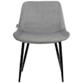 Miniatyrbillede 3 af 6: Pakke med 4 moderne og komfortable spisebordsstole i grå velour og mat sort metal 10_0001843 Grå