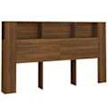 Miniatyrbillede 1 af 5: Hovedgærde med opbevaring, sengetilbehør, natbord, hylde 180 x 18,5 x 104,5 cm MDF brun TDL0200060