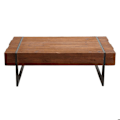Miniatyrbillede 4 af 6: Rustik sofabord i massiv fyrretræ 40x120x60cm brun 04_0005448 kastanj