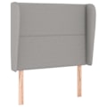 Miniatyrbillede 1 af 6: Hovedgærde til soveværelse møbel med sidekant 103 x 23 x 118/128 cm lysegrå stof TDL0205301 Grå