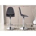 Miniatyrbillede 4 af 6: Barstol x1 med justerbar fodstøtte, drejelig, sort PVC sæde, forkromet metalramme 10_0004826 Metall