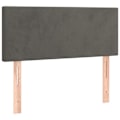 Miniatyrbillede 1 af 6: Hovedgærde til seng soveværelse møbel 80 x 5 x 78/88 cm grå fløjl TDL0203174 Grå