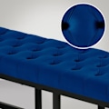 Miniatyrbillede 2 af 6: Bænk ved sengegavl længde 150 cm i blødt blåvelour med metal i sort 10_0003668 Blå