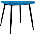 Miniatyrbillede 5 af 6: Spisestol x1 med dekorative firkantede syninger i turkist stof og sort metal 10_0002144 Metall