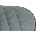 Miniatyrbillede 6 af 6: Barstol x1 sæde med dekorative diamantsting i grå PVC og sorte metalben 10_0005226 Grå
