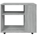 Pikkukuva 2 / 4: Sivupöytä sohvan päätyyn pyörillä 70 x 35 x 55 cm komposiitista harmaa DEC032539 kastanj