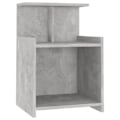 Pikkukuva 2 / 5: 2 kpl yöpöytiä hyllyillä 40 x 35 x 60 cm harmaa lastulevy DEC035377 Grå