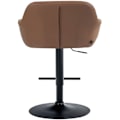 Miniatyrbillede 5 af 6: Barstol høj x1 med 360° drejefunktion i lys brun PVC med dekorative syninger, metalben i sort 10_00052 kastanj