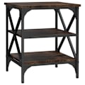 Miniatyrbillede 1 af 6: Side table with shelves 40 x 42 x 50 cm brown engineered wood and steel DEC032386 kastanj