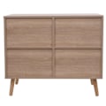 Miniatyrbillede 6 af 6: Kommode skab buffet opbevaringsrum i kubu og melamintræ 67x80x38 cm eglook 04_0006517 kastanj