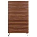 Miniatyrbillede 4 af 6: Kommode højt design 3d 5 skuffer i massivt mangotræ og metal 145x80x44 cm valnøddesign 04_0006527 kastanj