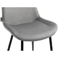 Miniatyrbillede 6 af 6: Pakke med 4 moderne og komfortable spisebordsstole i grå velour og mat sort metal 10_0001843 Grå