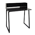 Pikkukuva 1 / 6: Tietokonepöytä 82x51 cm, kirja- ja asiakirjatuki mukaan lukien, musta metallinen ja MDF-rakenne 04_0006059 Metall