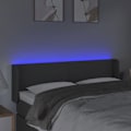Miniatyrbillede 3 af 4: Hovedgærde til soveværelse med LED-møbel 147 x 16 x 78/88 mørkegrå stof