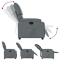 Miniatyrbillede 5 af 6: Fauteuil relax TV med komfortabel polstring manuelt hældefunktion i grå PVC DEC027982 Grå