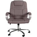 Miniatyrbillede 2 af 6: Ergonomisk kontorstol er komfortabel i taupe stof og krommetal 10_0002387 Metall