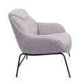 Pikkukuva 3 / 6: Lounge-tilatuoli rentoutumiseen, ylimääräinen kokoinen, vaaleanharmaasta boucle-kankaasta ja metallista 04_0006854 Grå