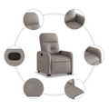 Miniatyrbillede 6 af 6: Fauteuil relax TV med komfortabel polstring og elektrisk løftefunktion i taupe stof DEC028193 Guld