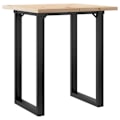 Pikkukuva 4 / 6: Teollinen design ruokapöytä 70 x 70 x 75,5 cm massiivipuuta ja terästä DEC036793 kastanj