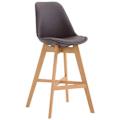Miniatyrbild 1 av 3: Barstol hög design i modern skandinavisk stil i brunt konstläder