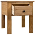 Miniatyrbillede 2 af 6: Natsbord med skuffe 46 x 40 x 57 cm massiv fyrretræ DEC033023 kastanj