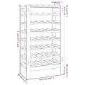 Miniatyrbillede 5 af 6: Flaskeholder hylde til opbevaring op til 40 vinflasker 61,5 x 30 x 107,5 cm i fyrretræ DEC024356 kastanj