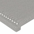 Miniatyrbillede 4 af 5: Hovedgærde til seng med LED-møbel 90 x 5 x 118/128 cm i lys grå stof TDL0201242 Grå
