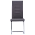 Pikkukuva 3 / 4: Ruokasalin tuolit - Nykydesign - 4 kappaletta - Harmaa synteettinen - Ergonomiset - Metalli-runko Grå