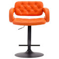 Miniatyrbillede 2 af 3: Barstol - Décoshop26 - TDB10507 - Orange kunstlæder - Højdejusterbar - Moderne design Metall