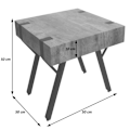 Miniatyrbillede 5 af 5: Side table, coffee table, nightstand 50x50x50 cm, metal frame, MDF top, dark wild oak 04_0008498 Flerfärgad