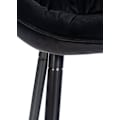 Miniatyrbillede 4 af 6: Barstol høj x1 sæde med tufted effekt i sort velour og sort metal 10_0004891 Metall