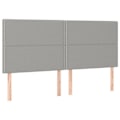 Miniatyrbillede 2 af 5: Hovedgærde til soveværelse møbel med LED 180 x 5 x 118/128 cm lys grå stof TDL0201346 Grå