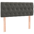 Miniatyrbillede 2 af 4: Hovedgærde - LED - Mørkegrå velour - 100x7x78/88 cm - Moderne design - Blød at røre ved Mörkgrå