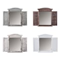 Pikkukuva 4 / 4: Seinämirrorin muotoilu ikkuna mukaelilla 53 x 42 x 5 massiivipaalun puusta ja valkoisesta MDF:stä