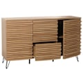 Pikkukuva 1 / 6: Buffet, jossa on 2 ovea, 4 säilytysosaa ja 3 laatikkoa, massiivipuusta mangoa ja metallia, 85x142x44 cm 04_0006001 kastanj