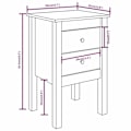 Pikkukuva 6 / 6: 2 kpl yöpöytiä kahdella laatikolla 40 x 35 x 61,5 cm mustaa mäntyä DEC035558 kastanj