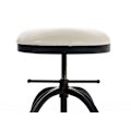 Miniatyrbillede 4 af 6: Industriel design barstol med justerbar højde i sort metal og sæde i hvid PVC 10_0005360 Vit