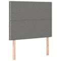Miniatyrbillede 2 af 5: Sengehoved til soveværelse med LED-møbler 90 x 5 x 118/128 cm mørkegråt stof TDL0201007 Grå