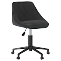 Miniatyrbillede 1 af 6: Arbejdshøjde taburet, kontorstol med hjul, justerbar højde, sort velour, ramme i sort stål DEC025119 Svart