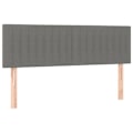 Miniatyrbild 2 av 5: Sänggavel - Ej specificerad - 144x5x78/88 cm - Mörkgrå tyg - Färgglad LED - Contemporary design Mörkgrå