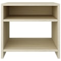 Miniatyrbillede 3 af 5: Sæt af 2 natborde med åbent rum 40 x 30 x 40 cm ingeniørtræ farve eg DEC035876 kastanj
