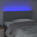 Miniatyrbillede 3 af 5: Hovedgavl til soveværelse med LED-møbel 100 x 5 x 78/88 lys grå stof Ljusgrått