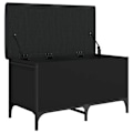 Miniatyrbild 3 av 6: Banc banquette de rangement med sittdyna 82 x 42 x 45 cm ingenjörsträ svart DEC024783 kastanj