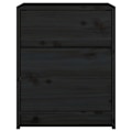 Pikkukuva 4 / 6: 2 kpl yöpöytiä, joissa on laatikko ja ovi 40 x 31 x 50 cm mustaa mäntyä DEC035516 kastanj