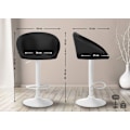 Miniatyrbillede 2 af 6: Sæde med 360° drejefunktion, justerbar højde, sort PVC, metalstel i hvid. 10_0004768 Vit